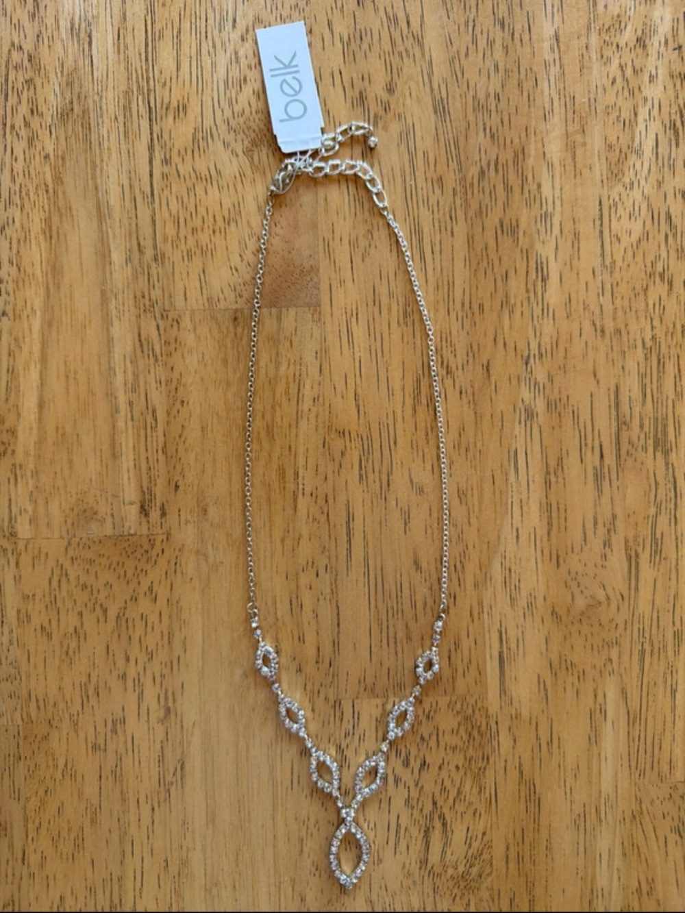 Silver Crystal Drop Necklace - Elegant Women's Jewelry